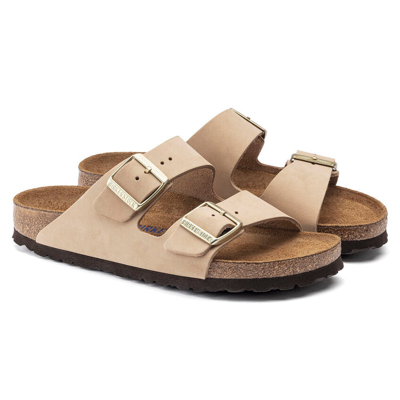 Birkenstock Arizona Soft Footbed Sandcastle Nubuck Women's Regular  3