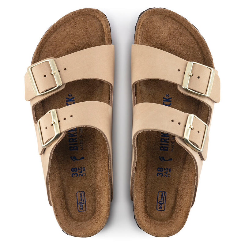 Birkenstock Arizona Soft Footbed Sandcastle Nubuck Women's Regular  4