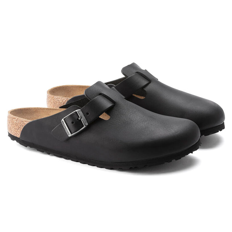 Birkenstock Boston Grip Leather Vintage Black Men's