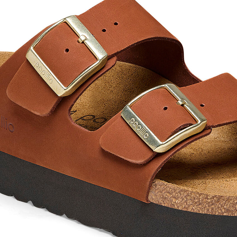 Birkenstock Arizona Platform Pecan Nubuck Women's