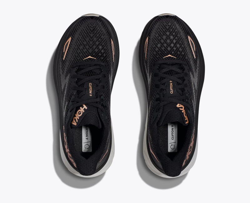 Hoka Clifton 9 Black Rose Gold Women's