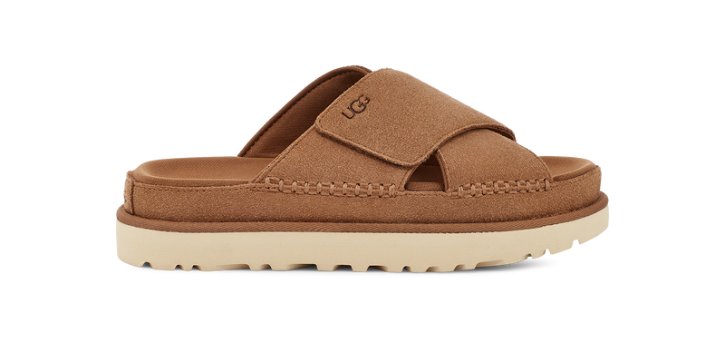 UGG Goldenstar Cross Slide Chestnut Women's 4