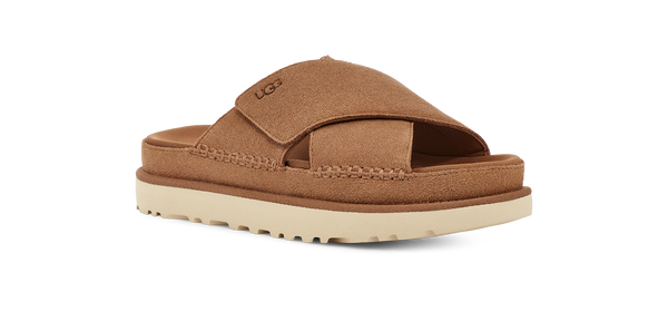 UGG Goldenstar Cross Slide Chestnut Women's