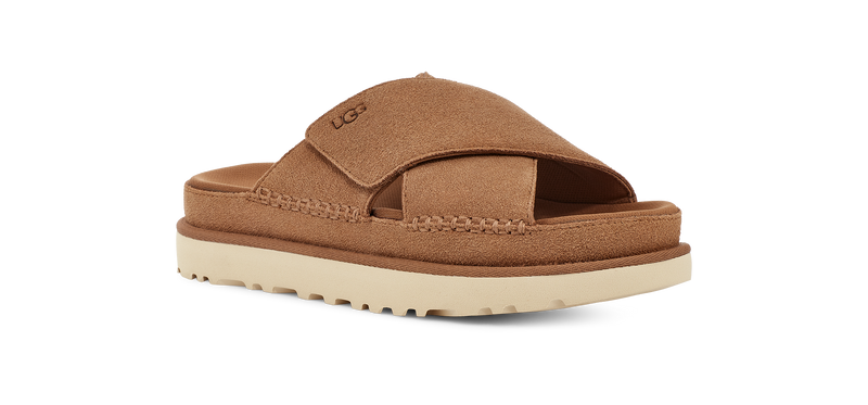 UGG Goldenstar Cross Slide Chestnut Women's