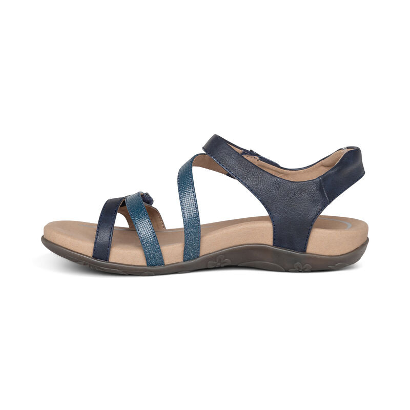 Aetrex Jess Adjustable Quarter Strap Navy Women's Sandal 4