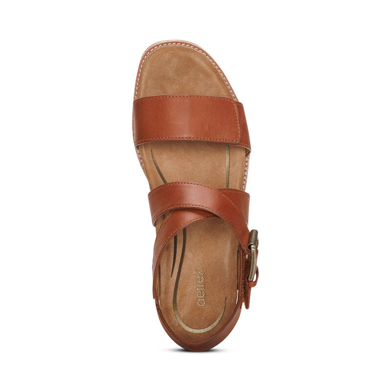 Aetrex Kristin Cognac Women's Sandal 5