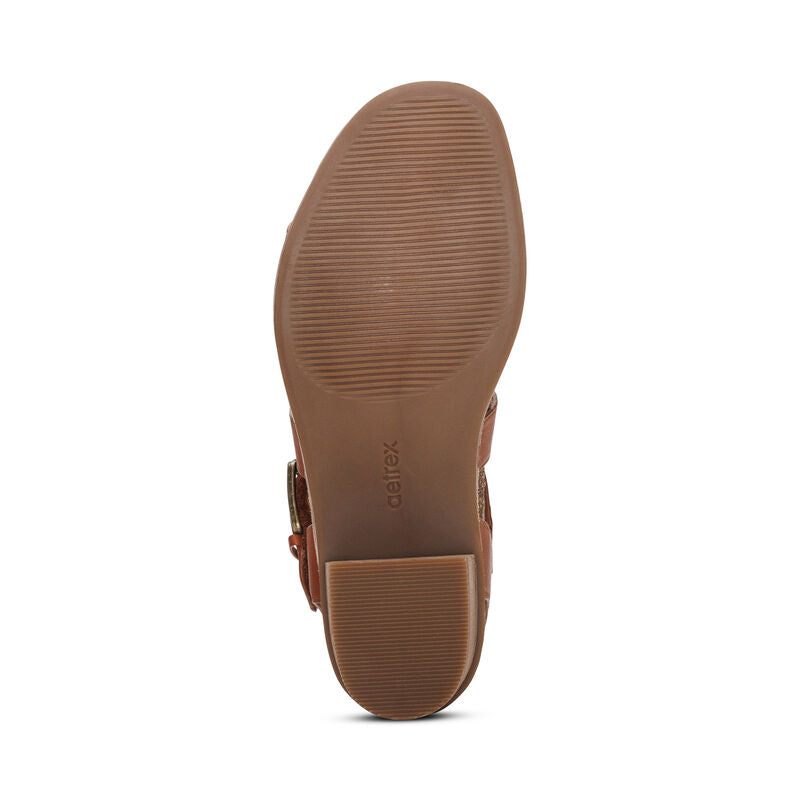 Aetrex Kristin Cognac Women's Sandal 6