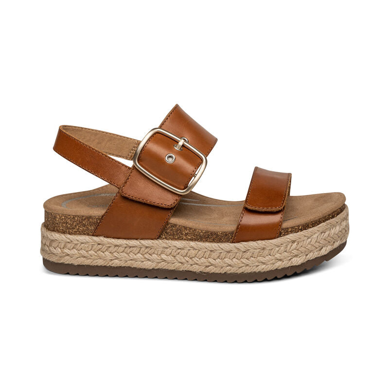 Aetrex Vania Platform Cognac Women's Sandal 2