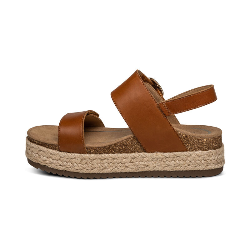 Aetrex Vania Platform Cognac Women's Sandal 4