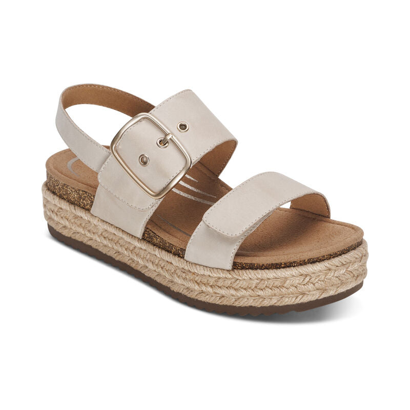 Aetrex Vania Platform Cream Women's Sandal 1