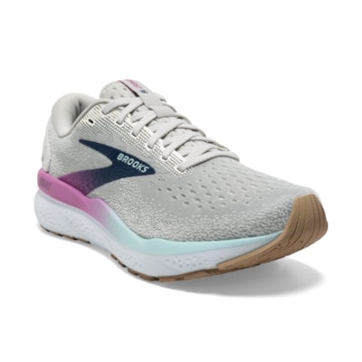 Brooks Ghost 16 White Grey Estate Blue Women's 1