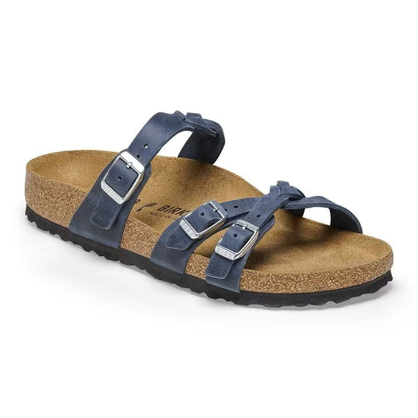 Birkenstock Franca Braided Oiled Leather Navy Women's 1