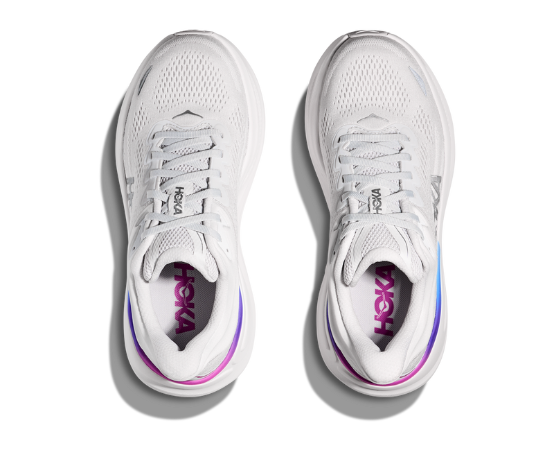 Hoka Bondi 9 Cosmic Grey White Wide Women's