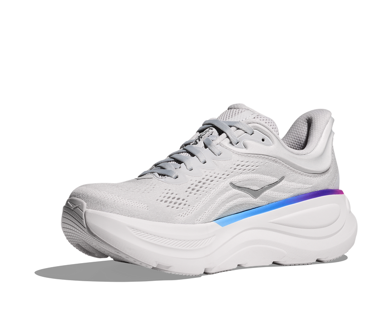 Hoka Bondi 9 Cosmic Grey White Wide Women's