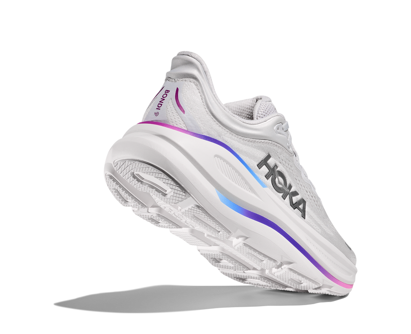 Hoka Bondi 9 Cosmic Grey White Wide Women's