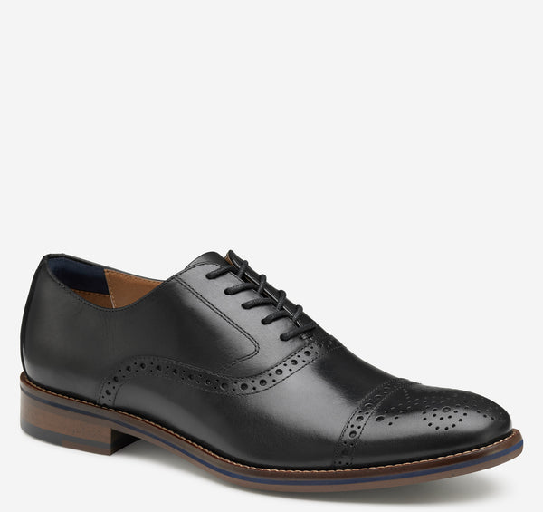 Johnston and Murphy Conard 2.0 Cap Toe Black Men's