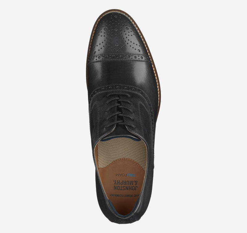 Johnston and Murphy Conard 2.0 Cap Toe Black Men's