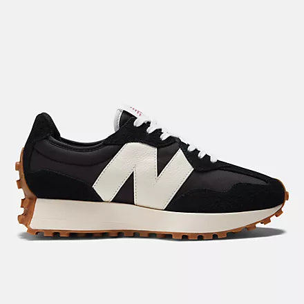 New Balance 327 Black with White and Mineral Red Women's