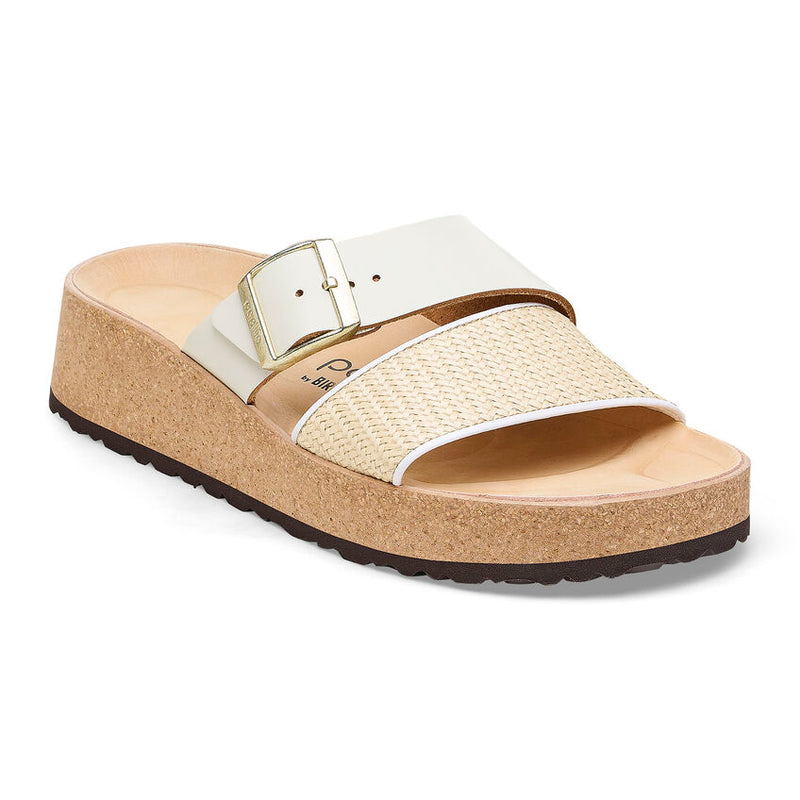 Papillio by Birkenstock Almina White Raffia Leather Sandal 1