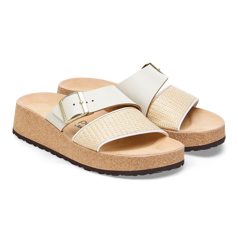 Papillio by Birkenstock Almina White Raffia Leather Sandal 4