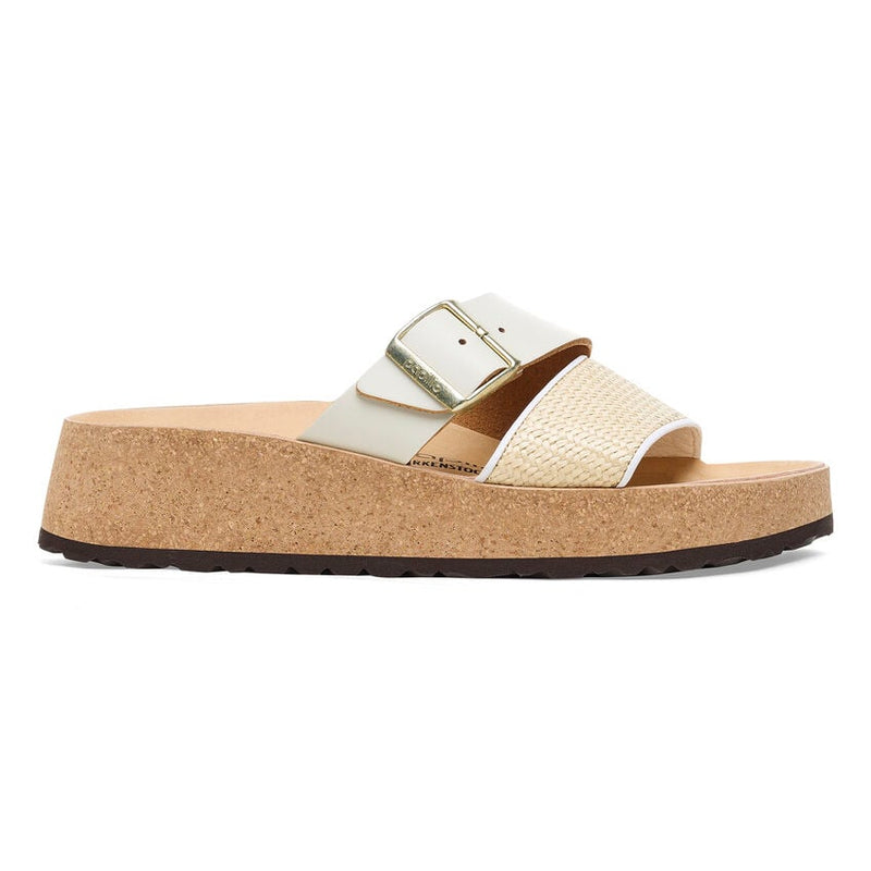 Papillio by Birkenstock Almina White Raffia Leather Sandal 5