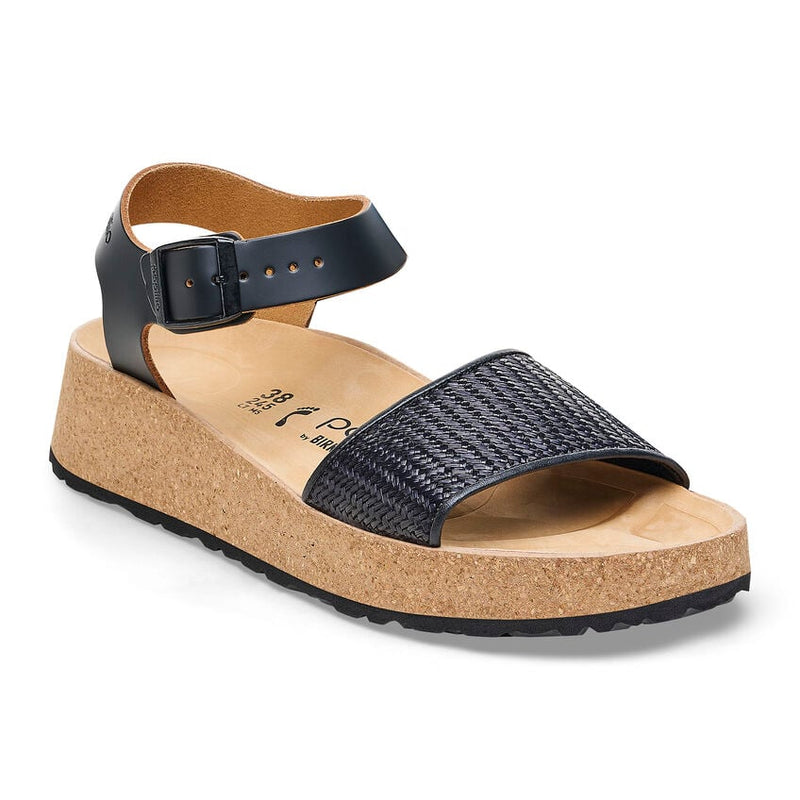 Papillio by Birkenstock Glenda Black Raffia Leather Sandal 1