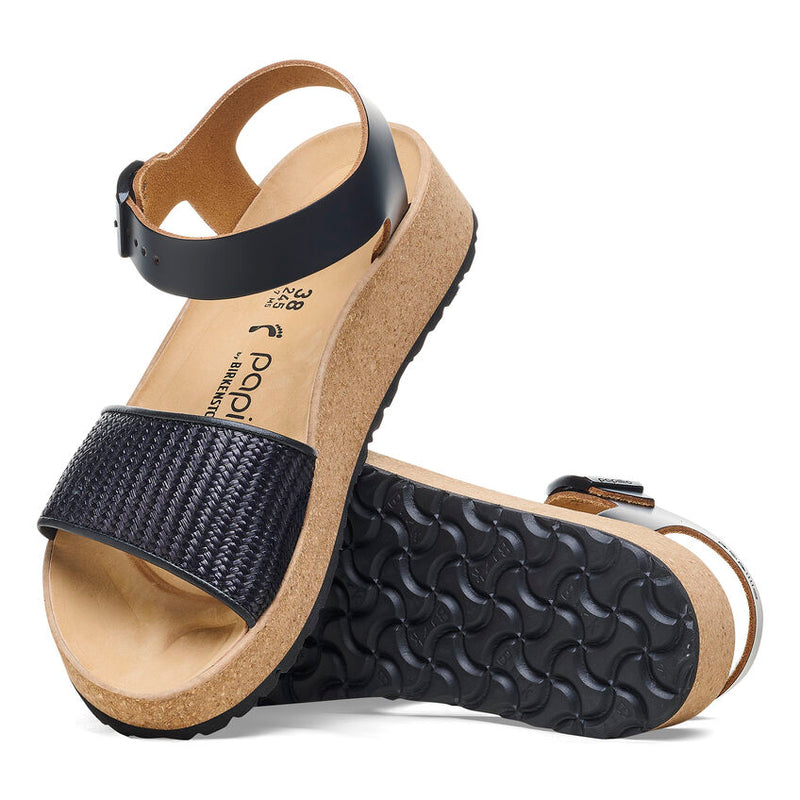 Papillio by Birkenstock Glenda Black Raffia Leather Sandal 2