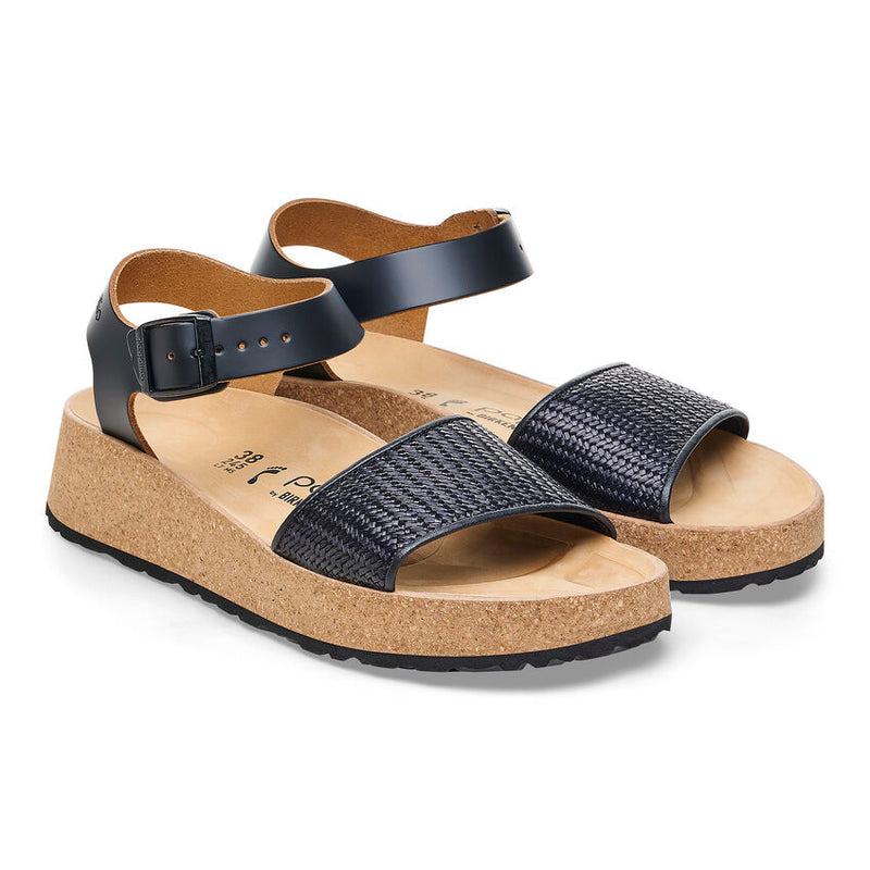 Papillio by Birkenstock Glenda Black Raffia Leather Sandal 4