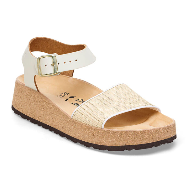 Papillio by Birkenstock Glenda White Raffia Leather Sandal 1