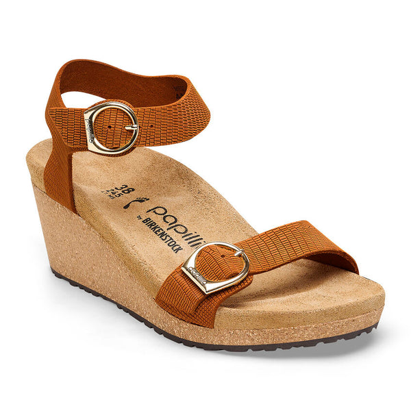 Papillio by Birkenstock Soley Embossed Orange Wedge 1