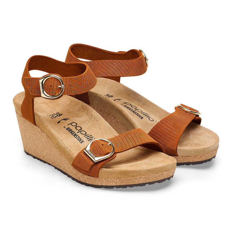 Papillio by Birkenstock Soley Embossed Orange Wedge 4