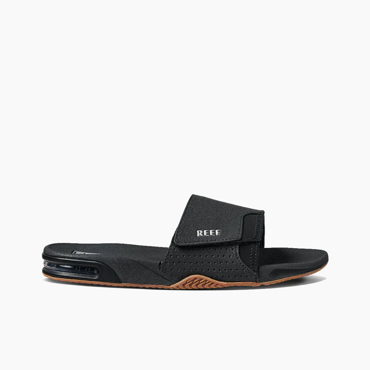 Reef Fanning Slide Black Silver Men's 2