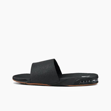 Reef Fanning Slide Black Silver Men's 5