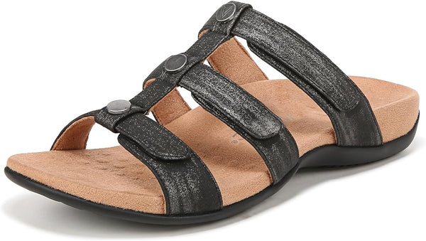 Vionic Amber Black Metallic Women's Slide 1