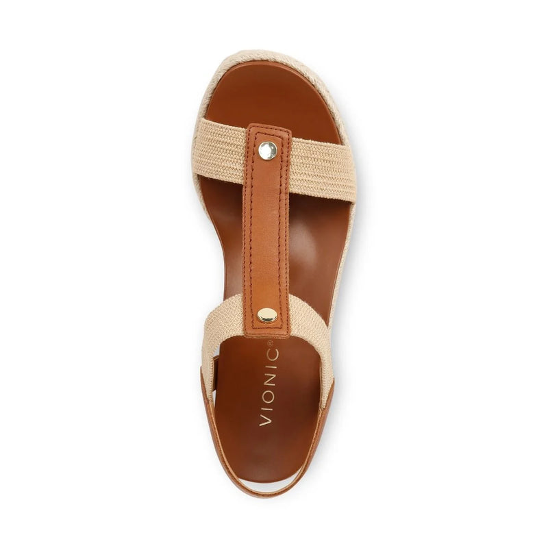 Vionic Calera Wedge Camel Leather Sandal 5