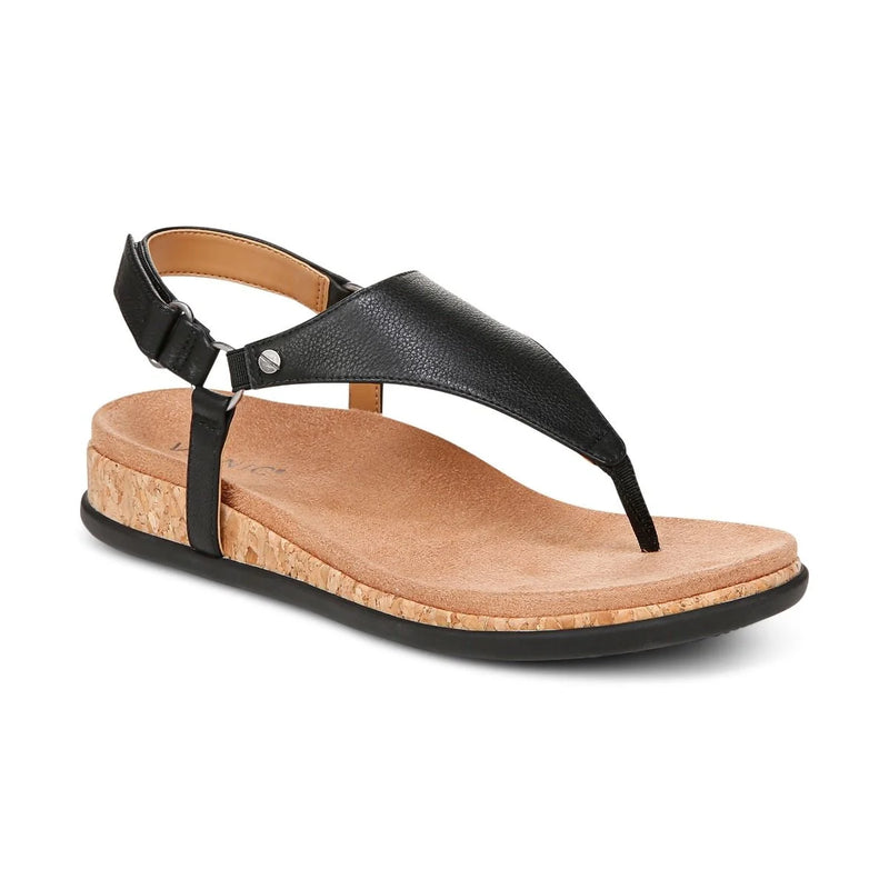 Vionic Kirra II Black Leather Women's Sandal 1