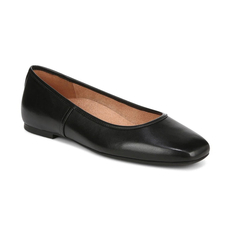 Vionic Orinda Ballet Flat Black Leather Women's 1