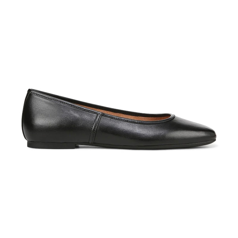 Vionic Orinda Ballet Flat Black Leather Women's 3