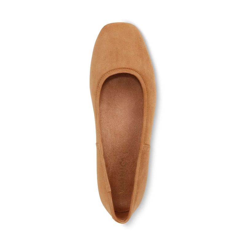 Vionic Orinda Ballet Flat Camel Suede Women's 5