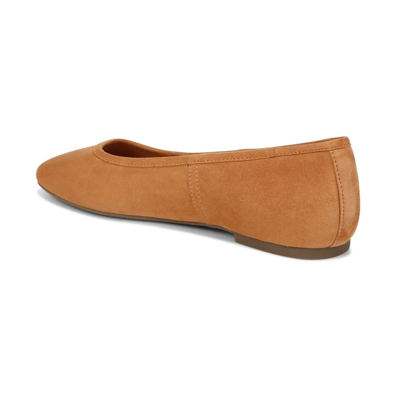 Vionic Orinda Ballet Flat Camel Suede Women's 6