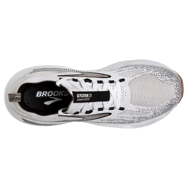 Brooks Glycerin StealthFit GTS 21 White Grey Black Women's 1