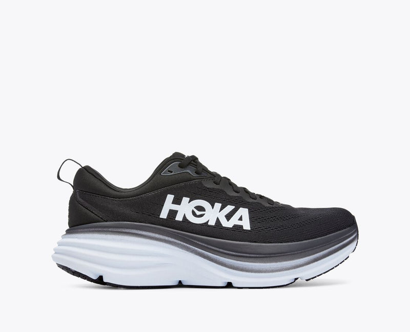 Hoka Bondi 8 Black White Extra WIDE Men's 2