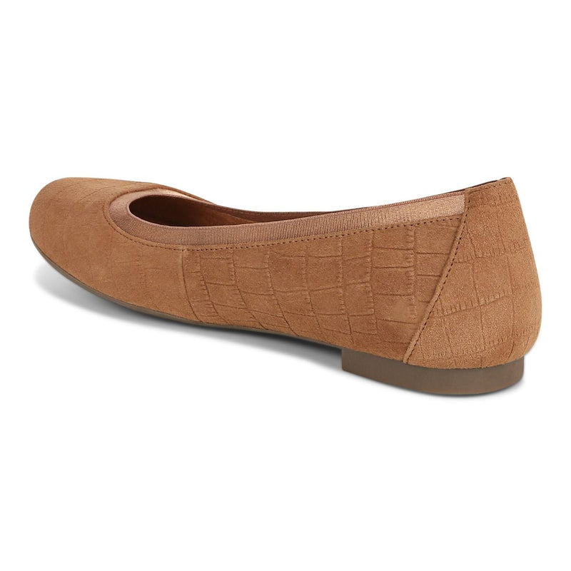 Vionic Anita Flat Tan Suede Women's