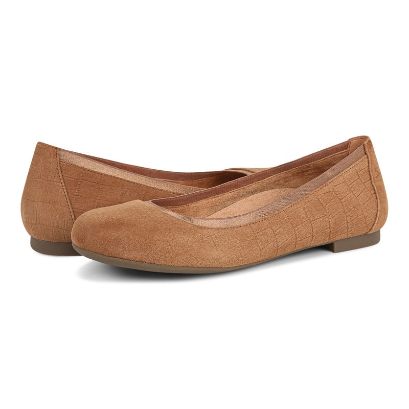 Vionic Anita Flat Tan Suede Women's