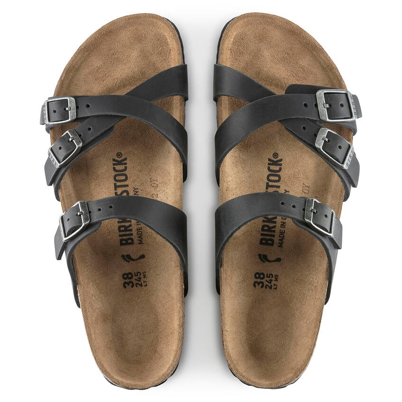 Birkenstock Franca Black Oiled Leather Women's