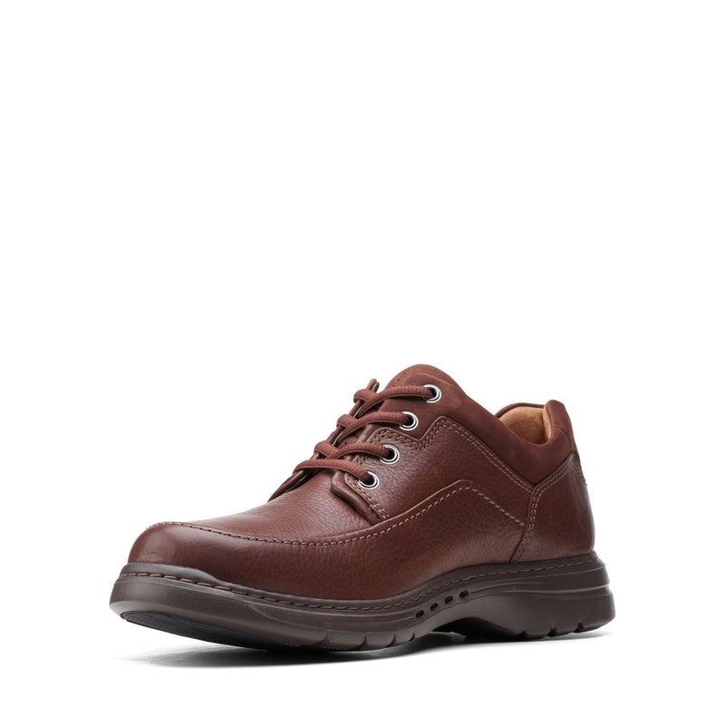 Clarks Un Brawley Lace Mahogany Leather Men's