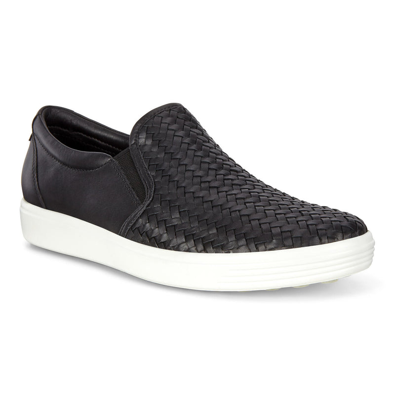 Ecco Soft 7 Woven Slip On 2 Black