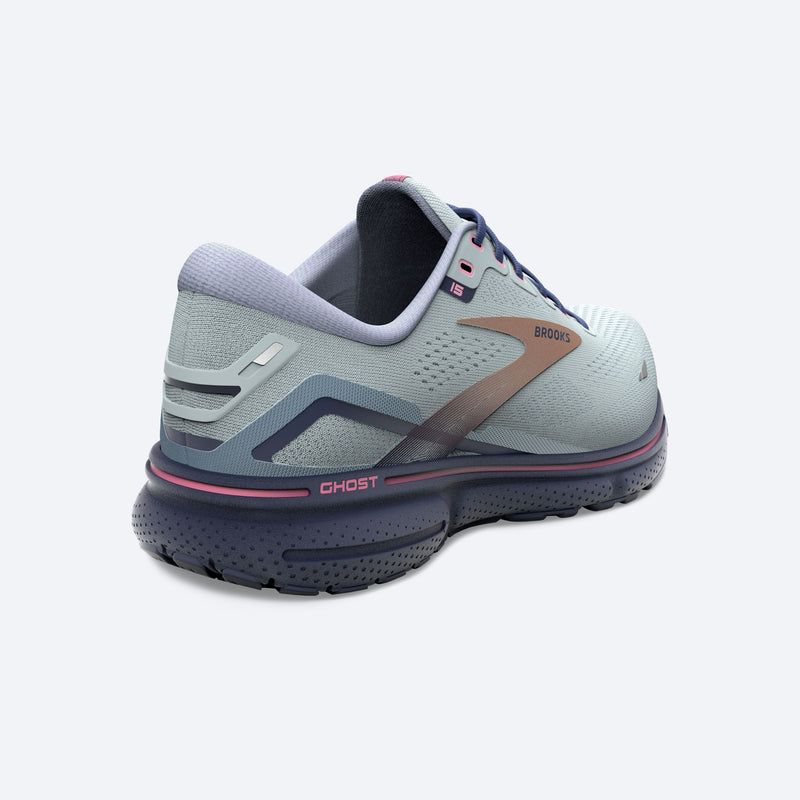 Brooks Ghost 15 Spa Blue Neo Pink Copper Women's