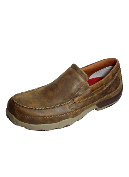 Twisted X Men's Comp Toe Slip-On Driving Moc Bomber Brown