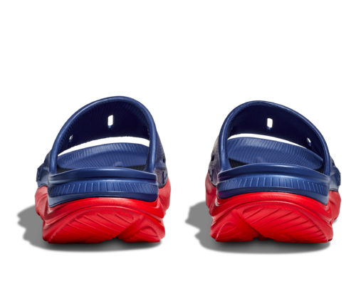 Hoka Ora Recovery Slide Bellwether Blue Red Alert Unisex